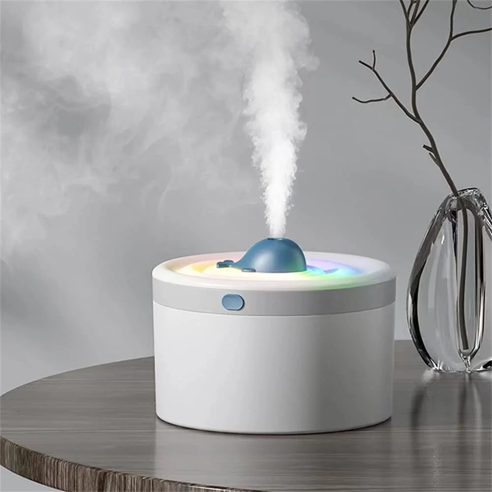 Cool Mist Humidifier,1.5L Humidifier for Room, Air Humidifier for Baby Nursery,Auto Shut-Off, Night Light,White