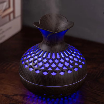 300Ml USB Air Humidifier, Mini Humidifier Desktop Humidifier, Hollow Vase Shape Humidifier with Colorful Night Lights